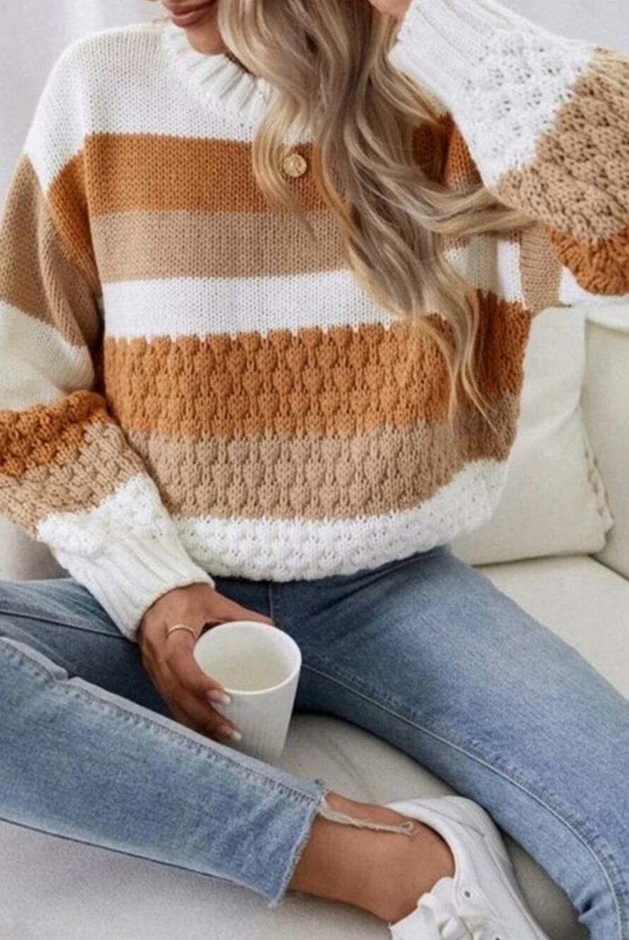 Staccato Chestnut color block sweater Size S